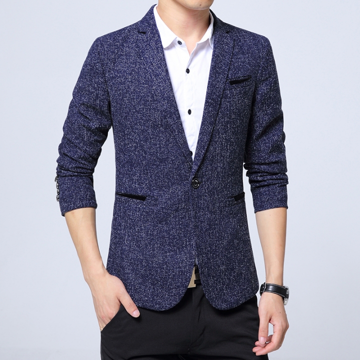 High quality Trend Men Slim Single Button Long Sleeve Small Wool Suit Jacket / Male Business Casual Blazers Coat