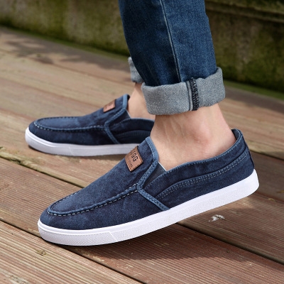 2021 High quality Casual Men Shoes Summer Moccasin Shoes Slip on Designer Male Flats Canvas Shoes