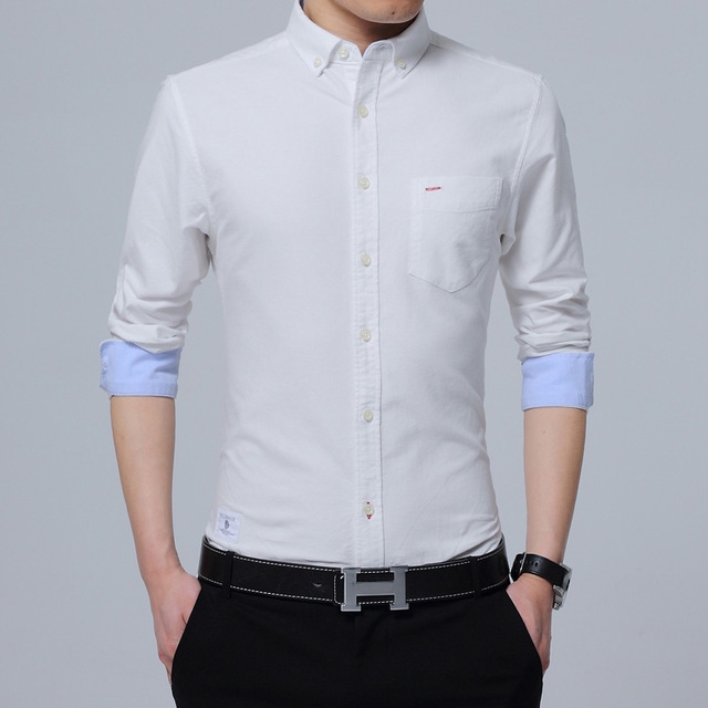 2021 High quality   Black Friday Men's Shirts Long Sleeves Solid Shirt Slim Fit Cotton Casual Social Shirt Men