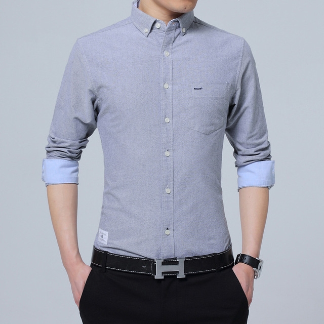 2021 High quality   Black Friday Men's Shirts Long Sleeves Solid Shirt Slim Fit Cotton Casual Social Shirt Men