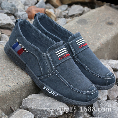 2021 High quality Hot Canvas Men Shoes Denim Lace-Up Men Casual Shoes Plimsolls Breathable Male Footwear Spring