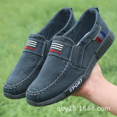 2021 High quality Hot Canvas Men Shoes Denim Lace-Up Men Casual Shoes Plimsolls Breathable Male Footwear Spring