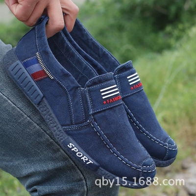2021 High quality Hot Canvas Men Shoes Denim Lace-Up Men Casual Shoes Plimsolls Breathable Male Footwear Spring