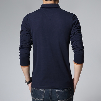 High quality solid color t shirt long sleeved t shirt men cotton camisetas business Tops and Tees cotton camisa