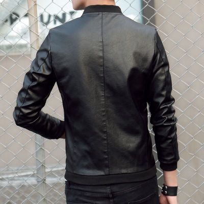 High quality Autumn Men's PU Leather Coat Slim Fit Jackets Casual Outwear for Man Jacket