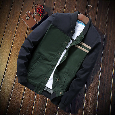 High quality Autumn men's jacket Cultivate one's morality short paragraph matching collar jacket baseball uniform