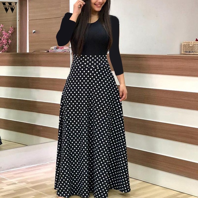 High quality Woman Dresses Women Floral Boho Print Dress Autumn Winter Female Long Dresses For Prom Vestidos