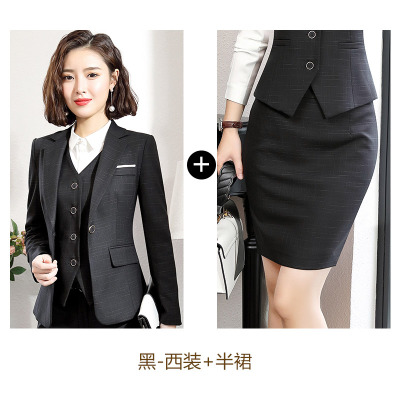 High quality Work business Women's skirt suits Set for women blazer office lady clothes Coat Jacket Women 2 piece suit
