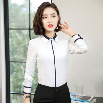2021 High quality Spring Fashion Casual white long sleeve T-Shirt Slim Formal Wear tshirt feminine shirts ladies tops