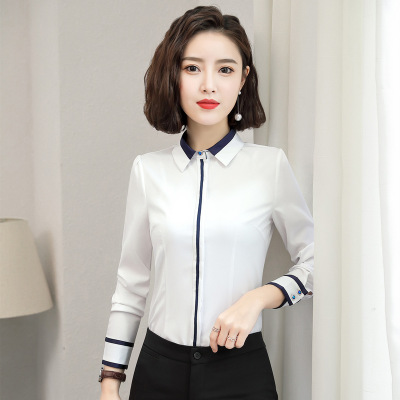 2021 High quality Spring Fashion Casual white long sleeve T-Shirt Slim Formal Wear tshirt feminine shirts ladies tops