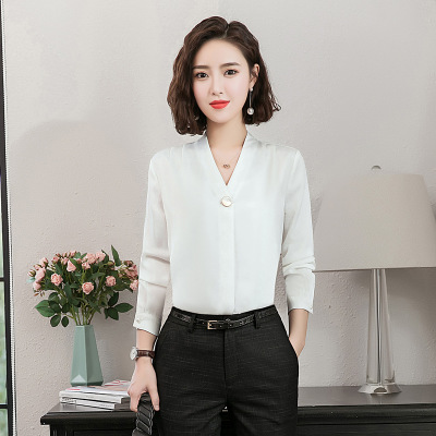 2021 High quality Spring Fashion Casual white long sleeve T-Shirt Slim Formal Wear tshirt feminine shirts ladies tops