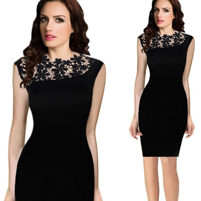 2021 High quality Summer Sexy Dress Female Elegant Party Dresses Eyelash Lace Splicing Side Split Formal Dress