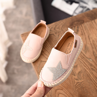 2021 High quality Autumn Rhinestone Star Baby Girls Casual Shoes Boys Loafers Shoes Kids Moccasins Shoes