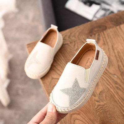 2021 High quality Autumn Rhinestone Star Baby Girls Casual Shoes Boys Loafers Shoes Kids Moccasins Shoes