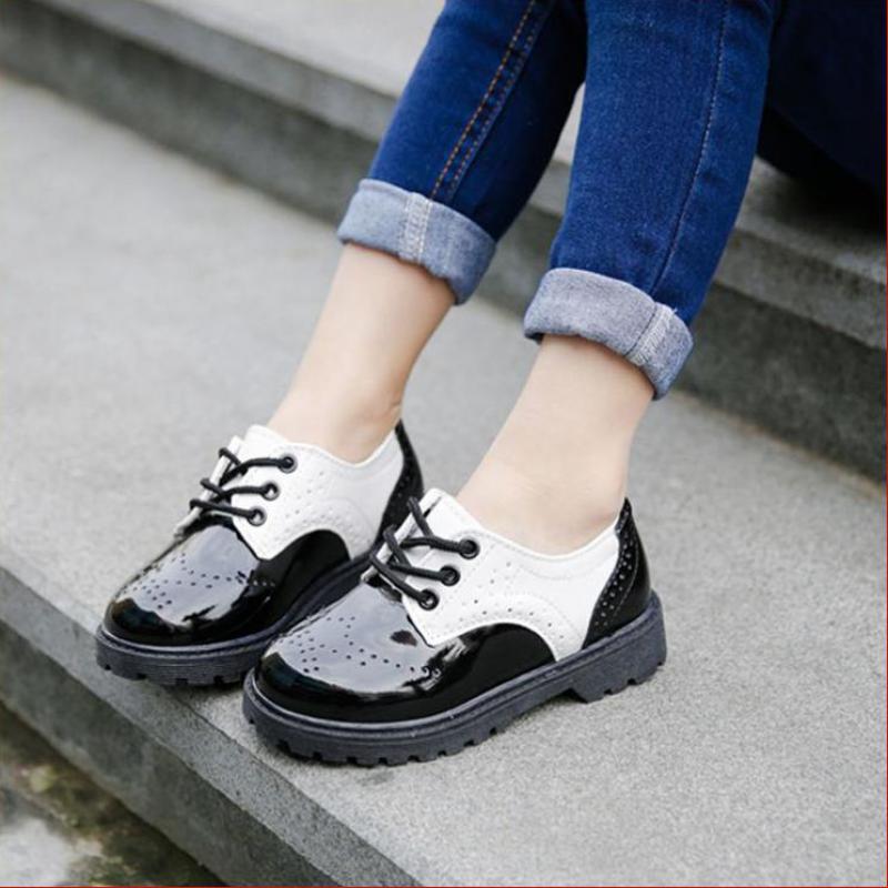 High quality Children Wedding Shoes Girls Boys Kids School Performance Formal Flat Loafer Shoes
