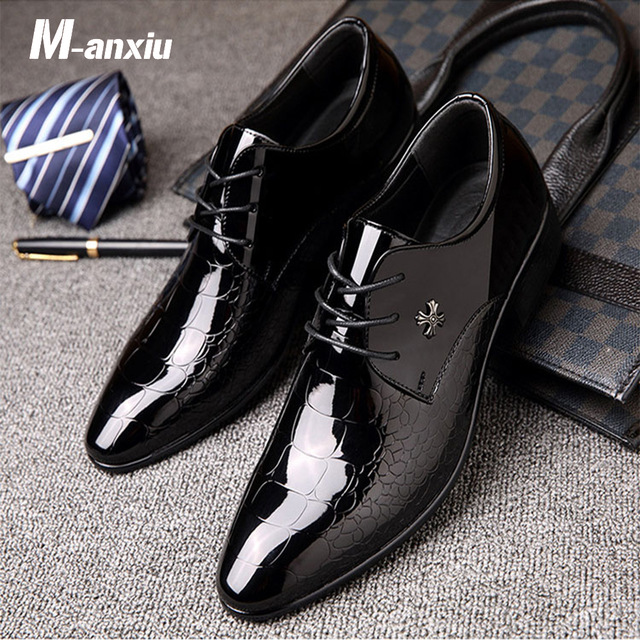 2021 High quality PU Leather Shoes Formal Oxford Lace Up Shoes Flat Pointed Toe Business Shoes