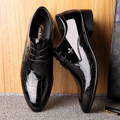 2021 High quality PU Leather Shoes Formal Oxford Lace Up Shoes Flat Pointed Toe Business Shoes