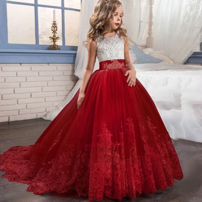Girl Dress Bridesmaid Pageant Gown Dress Girl Kids Dresses for Girls Teenager Party Wedding Clothes