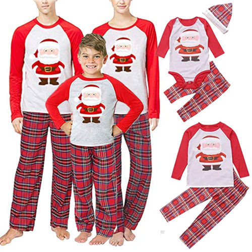 2021 High quality Christmas Family Matching Pajamas Set Adult Men Women Kids Sleepwear
