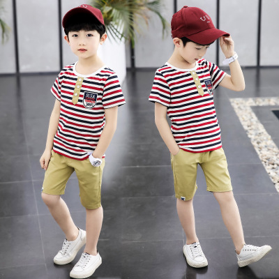 2021 High quality Sport Suits Teenage Summer Boys Clothing Sets Short Sleeve T Shirt and Pants Casual