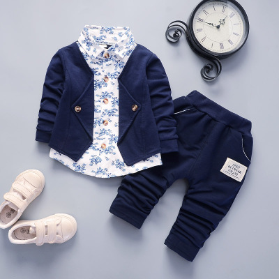 High quality spring autumn Sport Suit Kids Clothing Set Little boys Clothes Denim Jeans Coat Pants