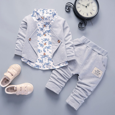 High quality spring autumn Sport Suit Kids Clothing Set Little boys Clothes Denim Jeans Coat Pants