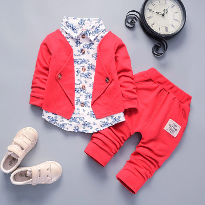 High quality spring autumn Sport Suit Kids Clothing Set Little boys Clothes Denim Jeans Coat Pants