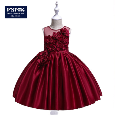 2021 High quality Girls Princess Dress Christmas Elegant Children Evening Party Dress Flower Girls Wedding Dress