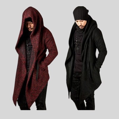 High quality Men Hooded Sweatshirts Black Hip Hop Mantle Hoodies Fashion Jacket long Sleeves Cloak Coats Outwear