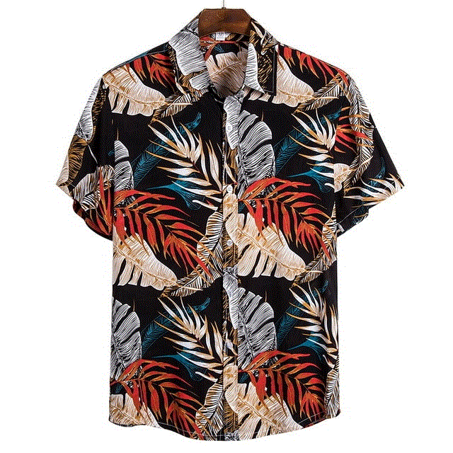 High quality Hawaiian Shirt Long Sleeve Wild Goose Print Button Linen Shirts Summer Hombre Mens Shirts