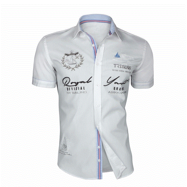 High quality Men's Fashion Shirts Color Block Summer Casual Short Sleeve Shirt Casual Slim Solid Color Top