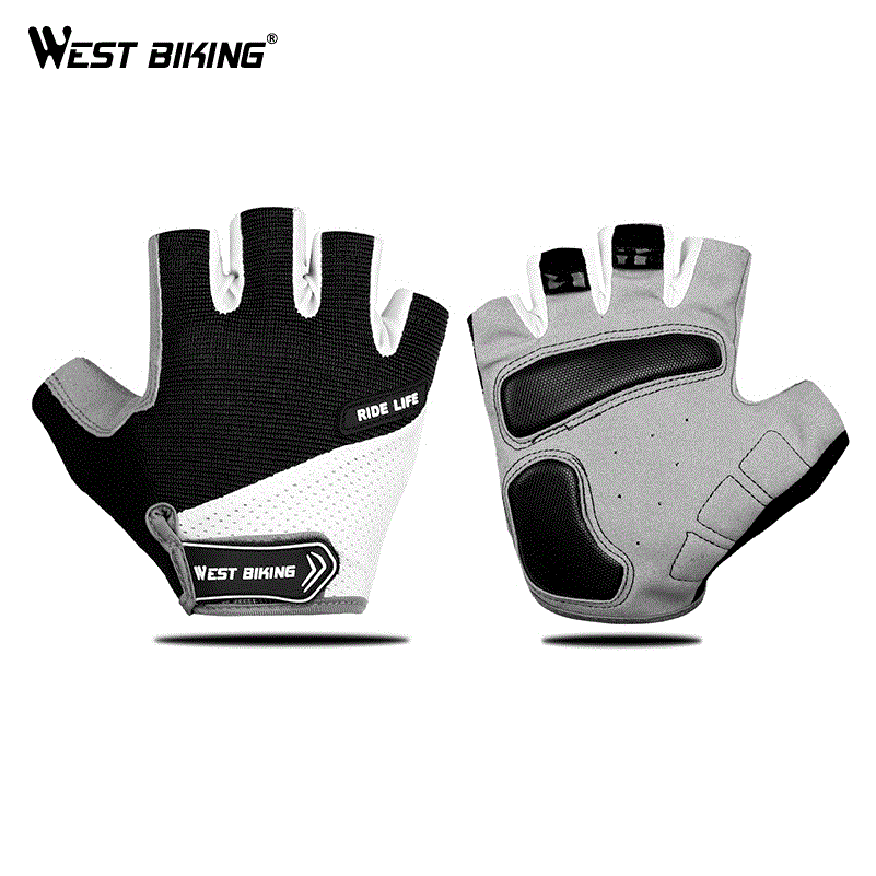 High quality WEST BIKING Breathable Half Finger Cycling Gloves Anti Slip Pad Motorcycle MTB Road Bike Gloves Men Women Sports Bicycle Gloves