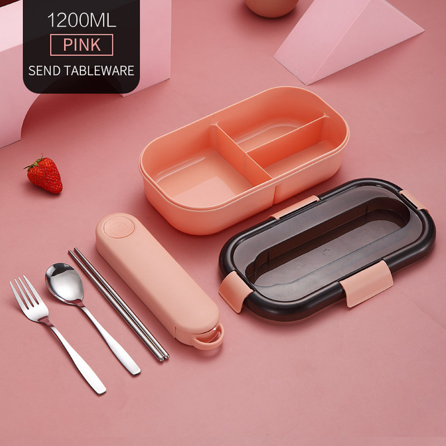 2021 High quality Plastic Lunch Box For Kids School Microwave Bento Box Kitchen and Dining room appliances