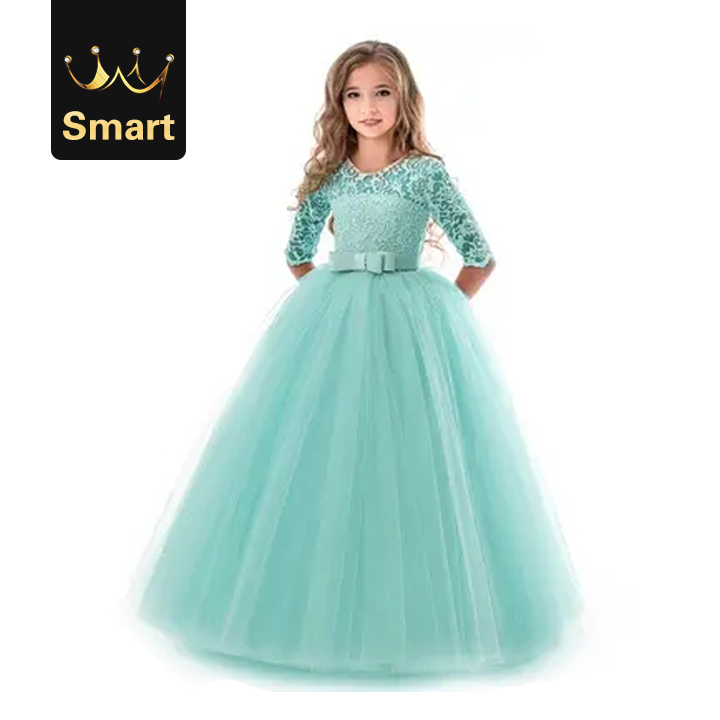 High quality Flower Girls Wedding Girl Party Dress Lace Princess Summer Children Princess Dress