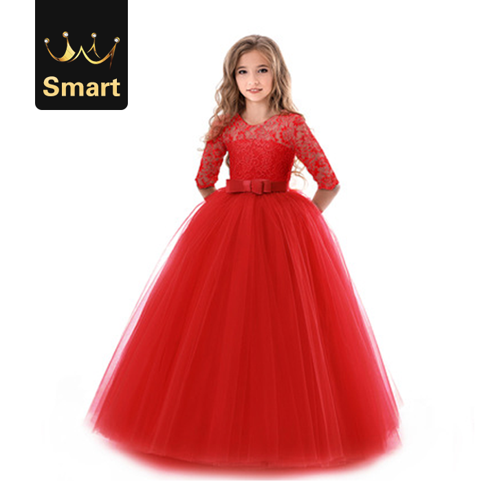 High quality Flower Girls Wedding Girl Party Dress Lace Princess Summer Children Princess Dress