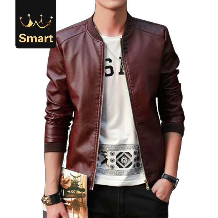High quality Autumn Men's PU Leather Coat Slim Fit Jackets Casual Outwear for Man Jacket