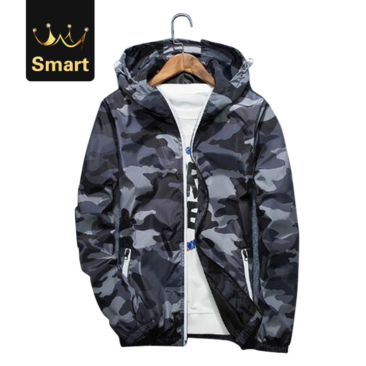 2021 High quality Men Jacket Spring Camouflage Jackets Casual Coat Hooded Luminous Zipper Coats