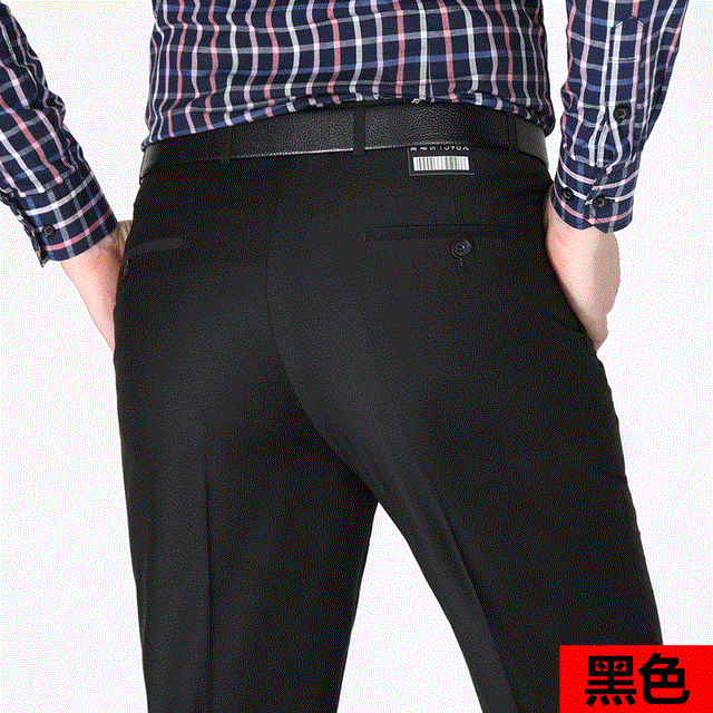 2021 High quality Middle-aged men's suits Pants summer thin High waist trousers men single Pleated business casual dress trousers wash and wear