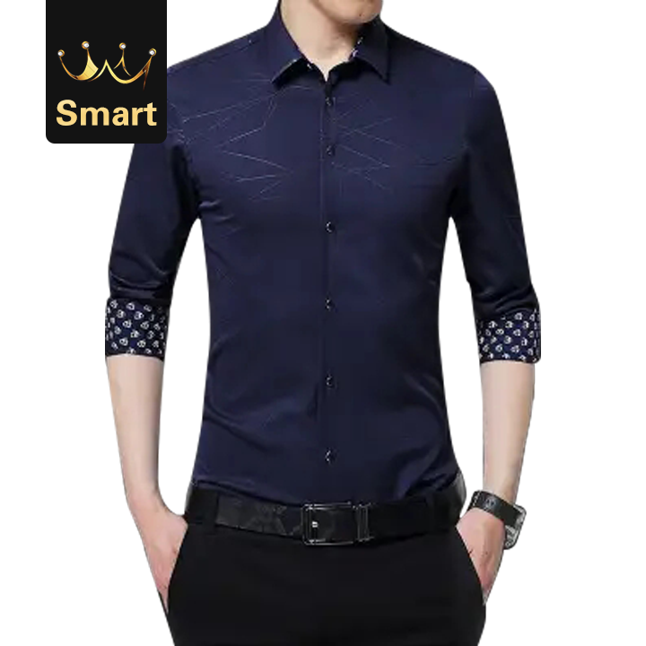 High quality Mens Shirts Long Sleeve Geometric Print Party Shirt Handsome Blouse for Men