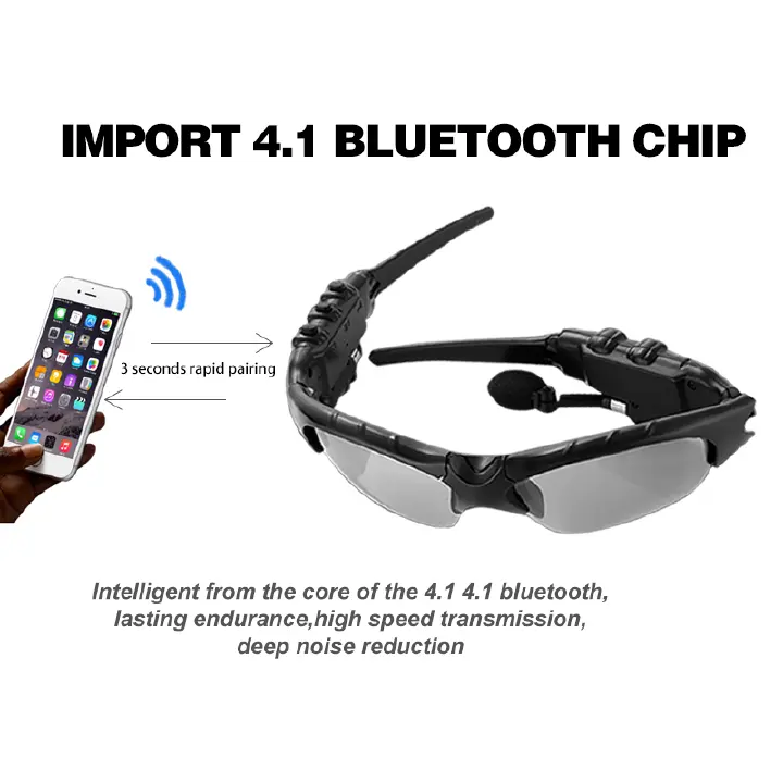 High quality Wireless Bluetooth Headphone Headset Sunglasses Earphone Stereo Music Headset