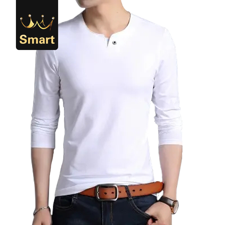 High quality Tshirt Men Korean O-Neck Trending Streetwear Tops Long Sleeve Tee Fitness Clothing