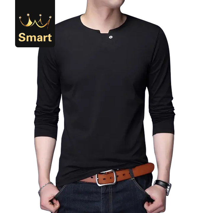 High quality Tshirt Men Korean O-Neck Trending Streetwear Tops Long Sleeve Tee Fitness Clothing
