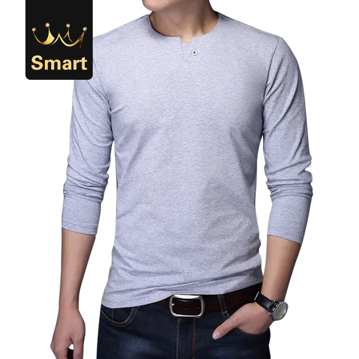 High quality Tshirt Men Korean O-Neck Trending Streetwear Tops Long Sleeve Tee Fitness Clothing