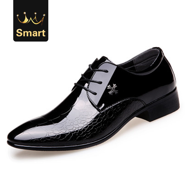 2021 High quality PU Leather Shoes Formal Oxford Lace Up Shoes Flat Pointed Toe Business Shoes