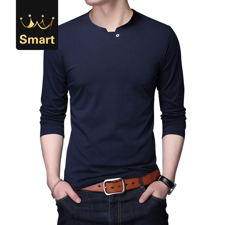 High quality Tshirt Men Korean O-Neck Trending Streetwear Tops Long Sleeve Tee Fitness Clothing