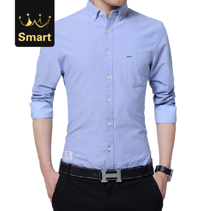 2021 High quality   Black Friday Men's Shirts Long Sleeves Solid Shirt Slim Fit Cotton Casual Social Shirt Men