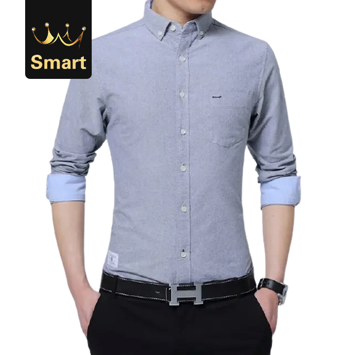 2021 High quality   Black Friday Men's Shirts Long Sleeves Solid Shirt Slim Fit Cotton Casual Social Shirt Men