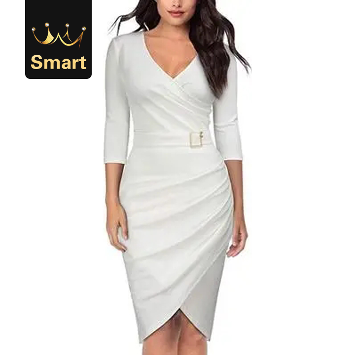 High quality Women's Vintage Sexy Irregular Hem 3/4 Sleeve Cocktail Party Women Dress