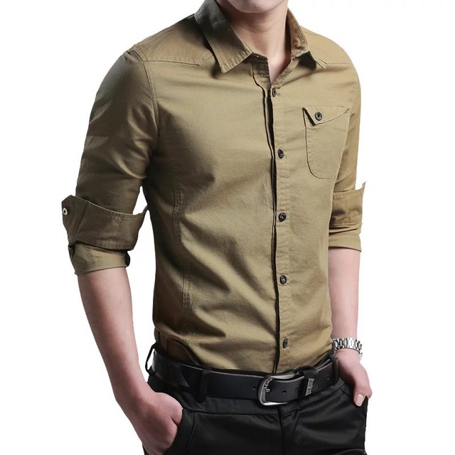2021 High quality Shirts for men New Thin Breathable Military Men Shirts Long Sleeve Slim Men's Shirts Business Men
