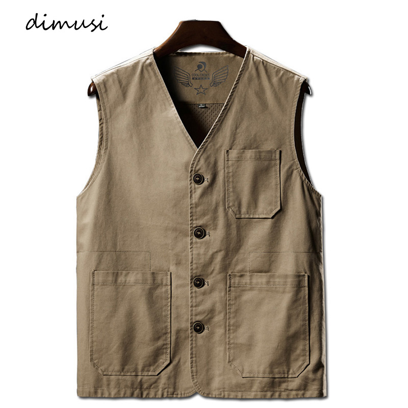 2021 High quality Men's Vests Casual Cotton Breathable Mesh Vest Sleeveless Jackets Man Outwdoor Fishing Waistcoats